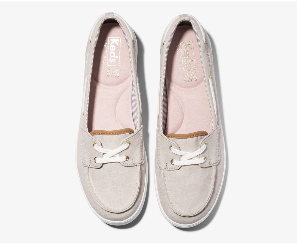 Slip Ons Keds Femme Grise - Charter Chambray - 327-IXQHVD